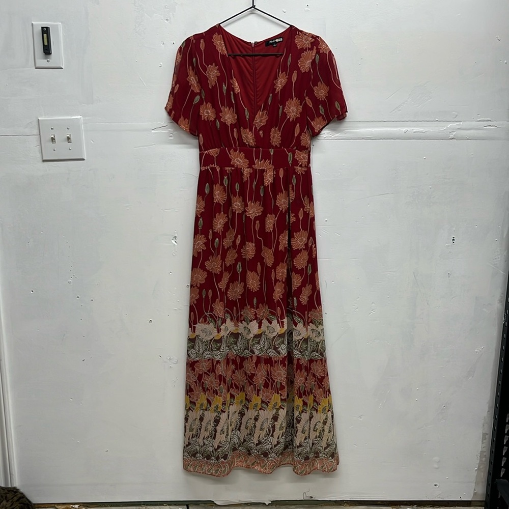 Madewell Maxi Dress V Neck Ted Floral Print - Picture 2 of 8